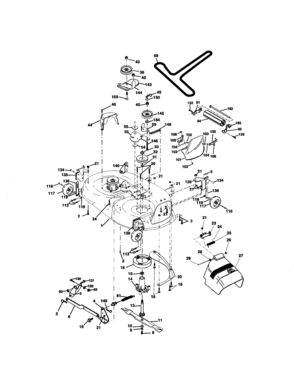 Mower Deck Diagram and Parts List for 917273641  Craftsman Lawn Tractor