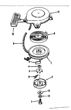Rewind Starter No. 590374 Diagram and Parts List for 143534012  Craftsman Engine