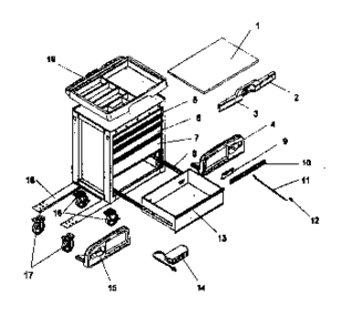 Part Location Diagram of A26511 Craftsman Top