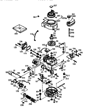 4-cycle Engine Diagram and Parts List for 143953510  Craftsman Engine