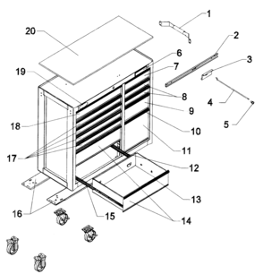 Tool Chest Diagram and Parts List for 706877451  Craftsman Tool Stand & Cart