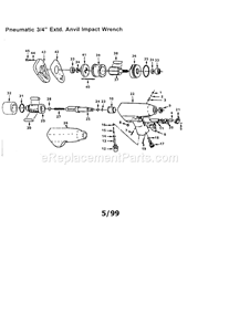 Air 3/4" Extd. Anvi... Diagram and Parts List for 875185040  Craftsman Wrench