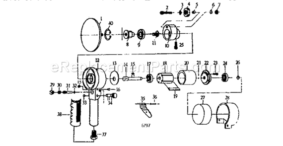 Unit Parts Diagram and Parts List for 875187990  Craftsman Sander Polisher
