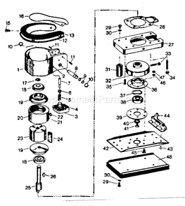 Unit Parts Diagram and Parts List for 875188270  Craftsman Orbital or Palm Sander