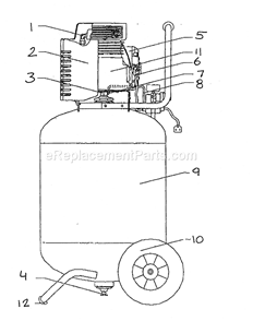 Compressor 2 Diagram and Parts List for 875195510  Craftsman Compressor