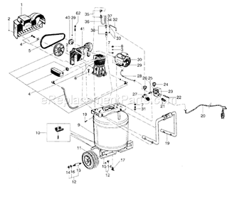 Compressor Diagram and Parts List for 875195520  Craftsman Compressor