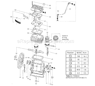 Pump Diagram and Parts List for 875195520  Craftsman Compressor