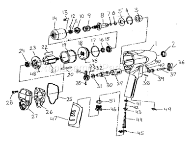 Wrench Diagram and Parts List for 875199810  Craftsman Wrench
