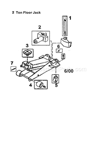 2 Ton Floor Jack Diagram and Parts List for 875501280  Craftsman Jack