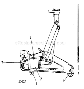 Cabinet Parts Diagram and Parts List for 875505230  Craftsman Jack