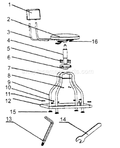 Workshop Stool Diagram and Parts List for 875829410  Craftsman Workbench