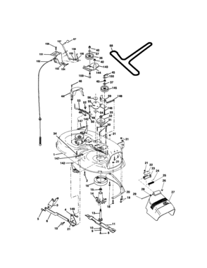 Mower Deck Diagram and Parts List for 917271532  Craftsman Lawn Tractor