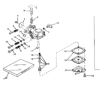 Carburetor No. 631243 Diagram and Parts List for 143171062  Craftsman Engine