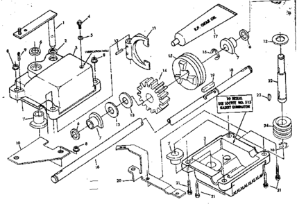 Gear Case Diagram and Parts List for 131974402  Craftsman Lawn Mower