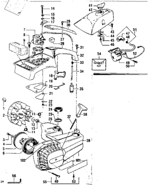 Flywheel Assembly Diagram and Parts List for 358355041  Craftsman Chainsaw