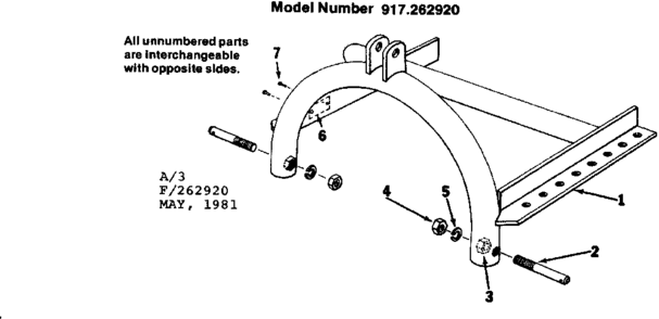 Replacement Parts Diagram and Parts List for 917262920  Craftsman Snow Blower