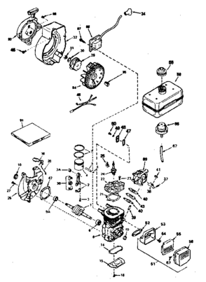 Engine Diagram and Parts List for 200643121  Craftsman Engine