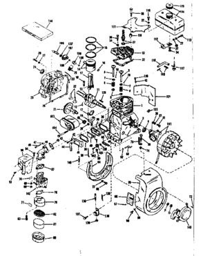 Basic Engine Diagram and Parts List for 143524041  Craftsman Engine