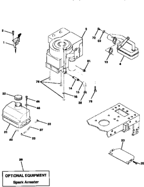 Engine Diagram and Parts List for 917256830  Craftsman Lawn Tractor