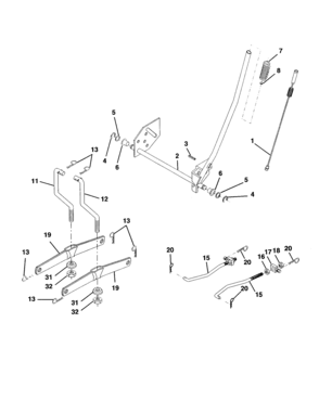 Mower Lift Diagram and Parts List for 917277230  Craftsman Lawn Tractor
