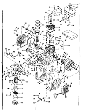Basic Engine Diagram and Parts List for 143501111  Craftsman Engine