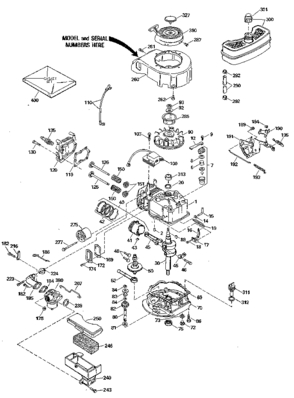 Replacement Parts Diagram and Parts List for 143401012  Craftsman Engine