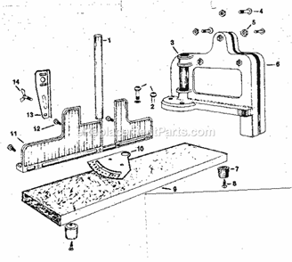 Unit Parts Diagram and Parts List for 881363261  Craftsman Miter Saw