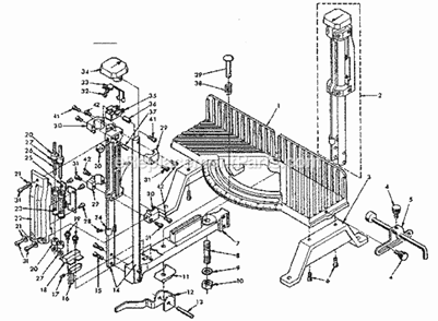 Unit Parts Diagram and Parts List for 88136504  Craftsman Miter Saw