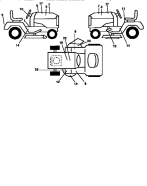 Decals Diagram and Parts List for 917256661  Craftsman Lawn Tractor