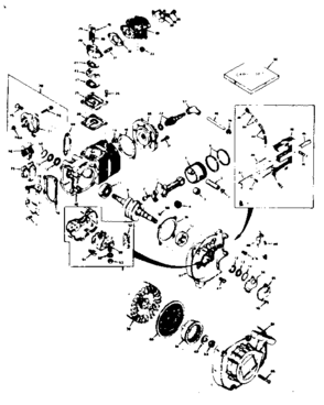 Engine Diagram and Parts List for 917351061  Craftsman Chainsaw