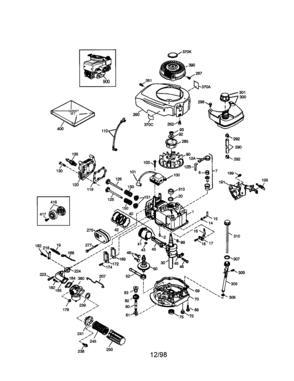 Craftsman 4-cycle Engine Diagram and Parts List for 143994506  Craftsman Engine