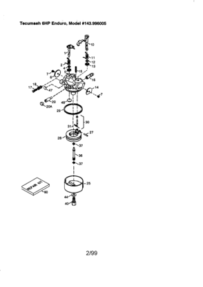 Part Location Diagram of 640340 Tecumseh Carburetor