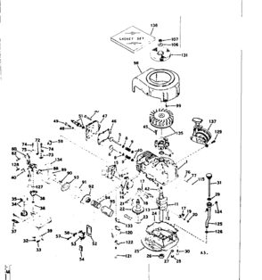 Basic Engine Diagram and Parts List for 143184182  Craftsman Engine