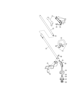 Shaft/handle/shield Diagram and Parts List for 316794470  Craftsman Trimmer