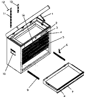 Chest Diagram and Parts List for 706659041  Craftsman Tool Stand & Cart