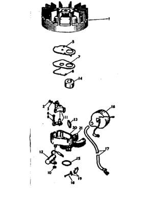 Part Location Diagram of 610598 Craftsman Flywheel
