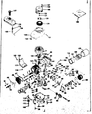 Basic Engine Diagram and Parts List for 143196012  Craftsman Engine