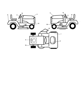 Decals Diagram and Parts List for 917277270  Craftsman Lawn Tractor