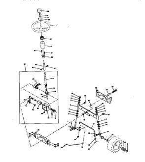 Steering Assembly Diagram and Parts List for 917270642  Craftsman Lawn Tractor