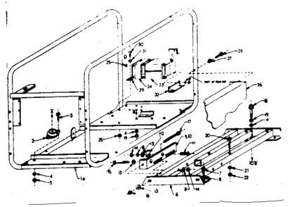Mounting Base Diagram and Parts List for 580320854  Craftsman Engine