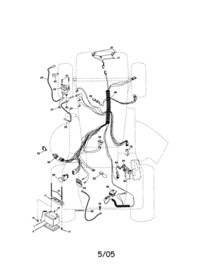 Electrical Diagram and Parts List for 917275662  Craftsman Lawn Tractor