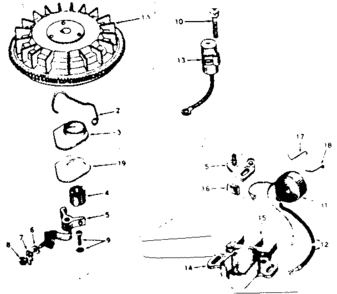 Magneto No. 610857 Diagram and Parts List for 143227012  Craftsman Engine