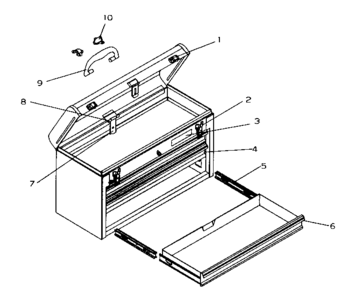 Tool Box Diagram and Parts List for 706955580  Craftsman Tool Stand & Cart