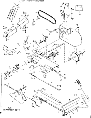 Main Frame Diagram and Parts List for 842260051  Craftsman Snow Blower