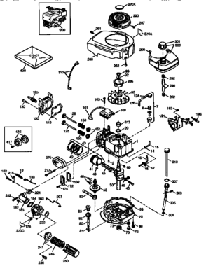 Replacement Parts Diagram and Parts List for 143974010  Craftsman Engine