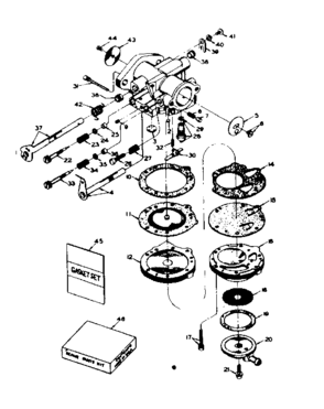 Carburetor Diagram and Parts List for 91760033  Craftsman Chainsaw