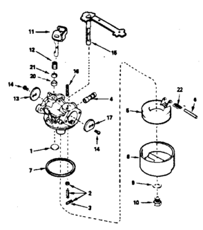 Carburetor No. 632410 Diagram and Parts List for 200681031  Craftsman Engine