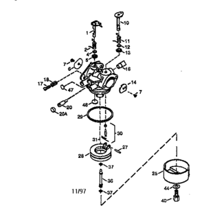 Replacement Parts Diagram and Parts List for 143640091  Craftsman Lawn Mower