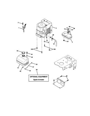 Engine Diagram and Parts List for 917272082  Craftsman Lawn Tractor