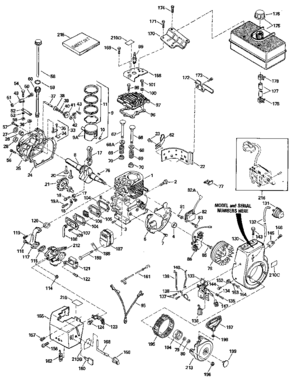 Replacement Parts Diagram and Parts List for 143806012  Craftsman Engine